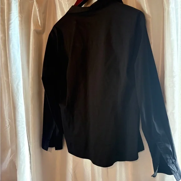 Modern Classic H&M Black N-Neck Stretch Button Down Career Shirt XXL (2X, XXL) - Picture 10 of 11